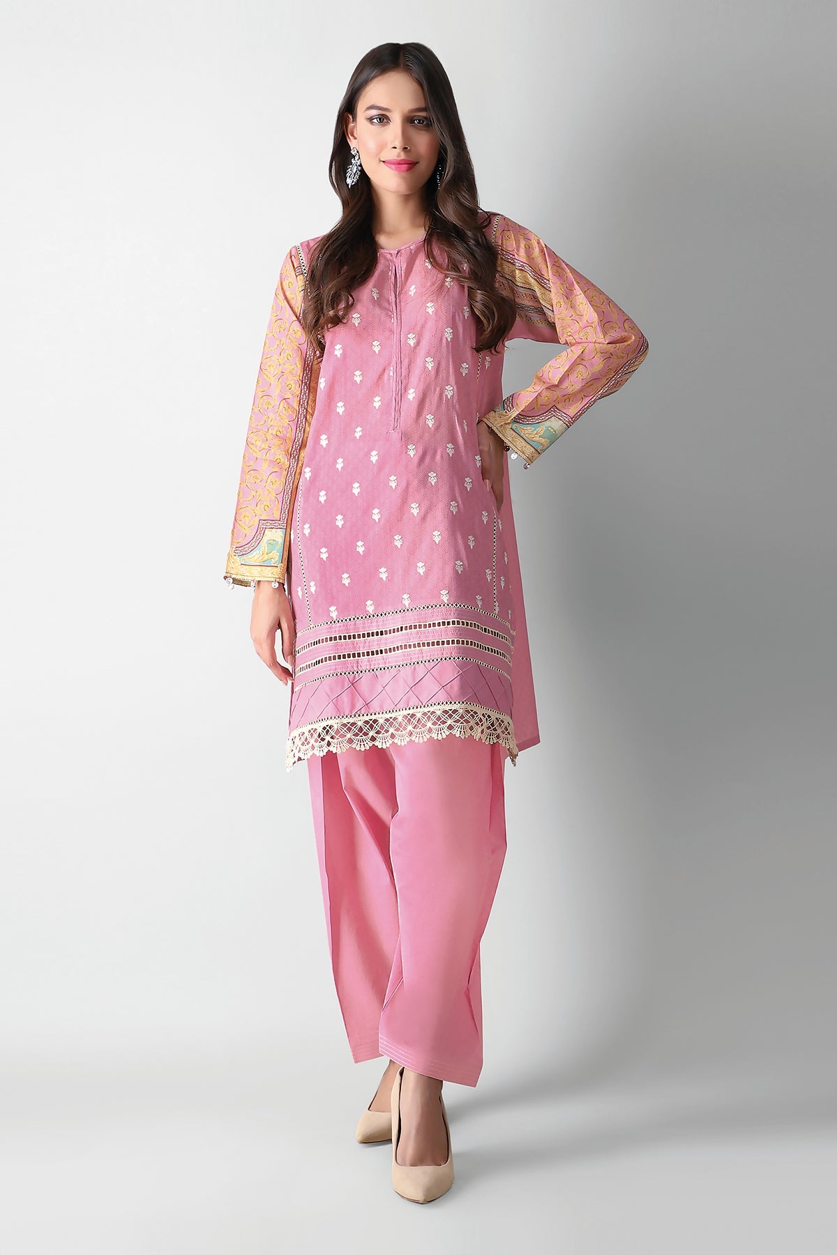 I21309 Pink Khaadi Autumn Collection 2021