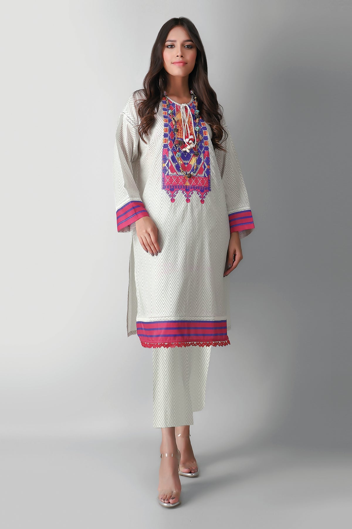 I21312 White Khaadi Autumn Collection 2021