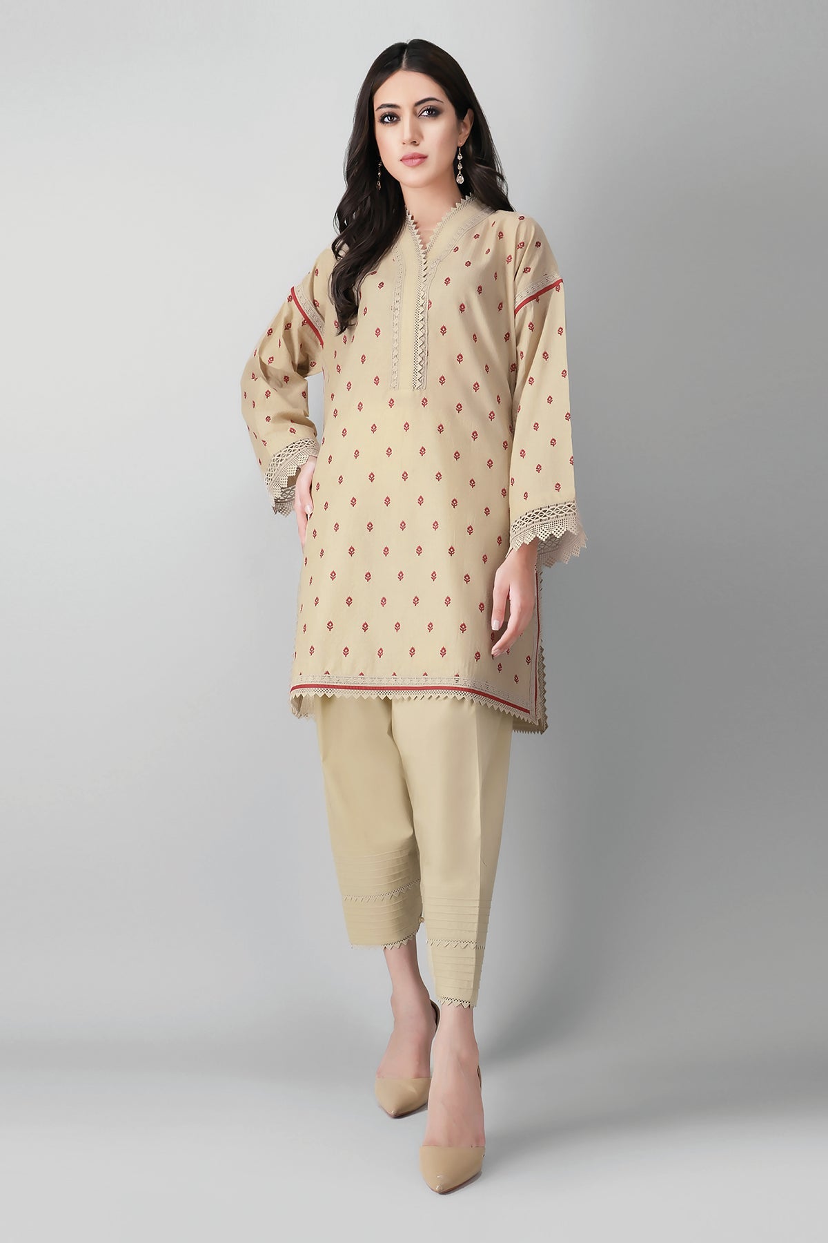 Khaadi Im21209 Beige Summer Lawn 2021