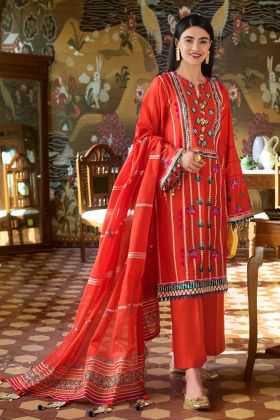 Gul Ahmed Embroidered Suit with Lacquer Printed Dupatta CL-850 2020