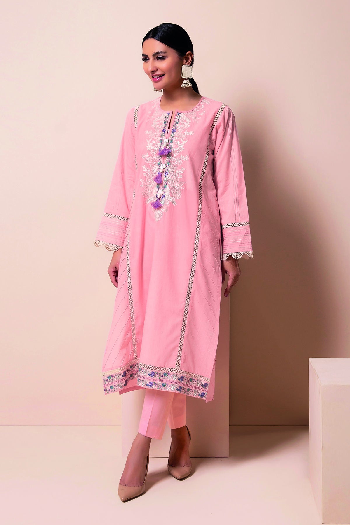 Khaadi IS22103 Pink Summer Lawn 2022 Online Shopping