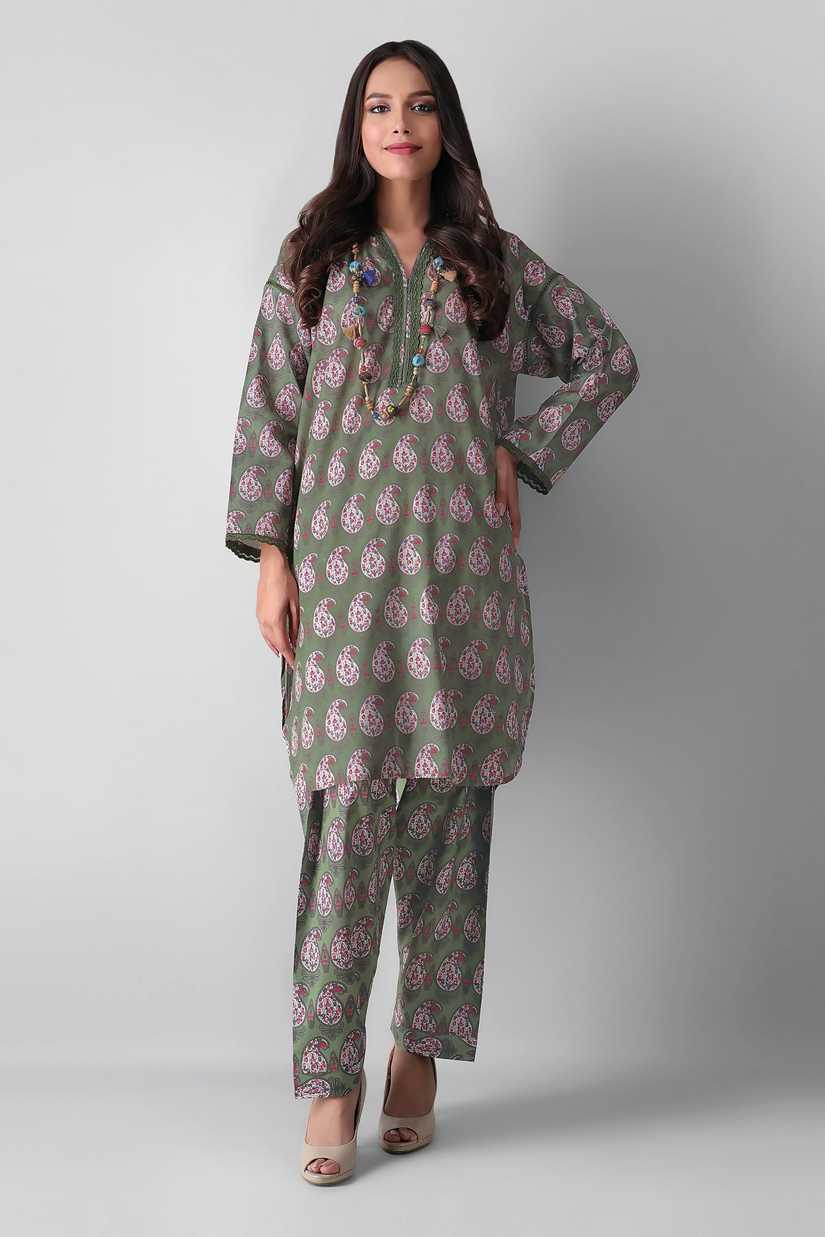 J21336 Green Khaadi Autumn Collection 2021