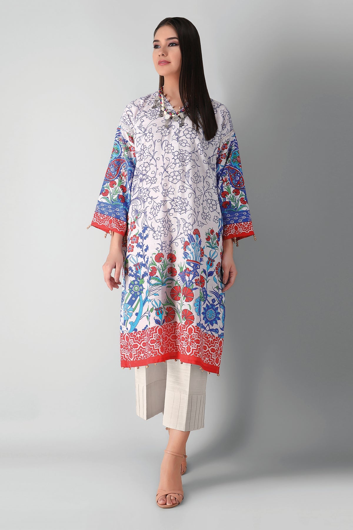 Jk21410 White Khaadi Winter 2021