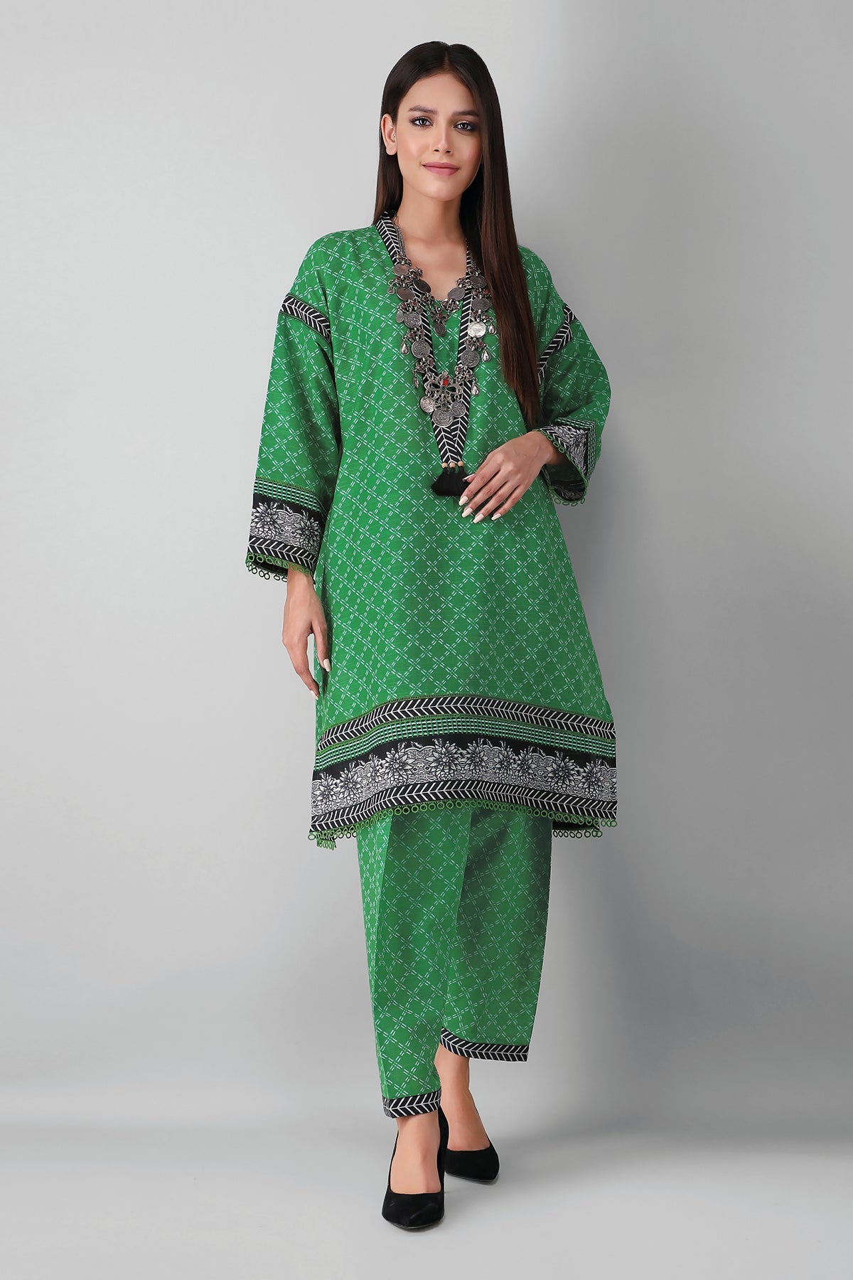 Jlk21409 Green Khaadi Winter 2021