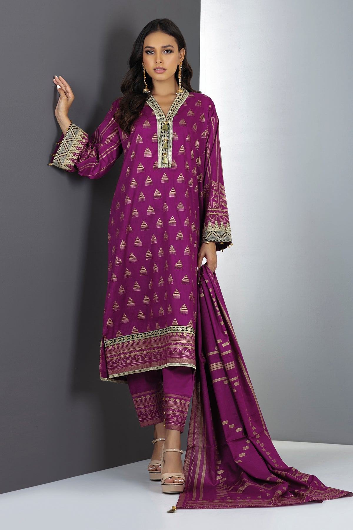 K21208 Pink Khaadi Festive Collection 2021