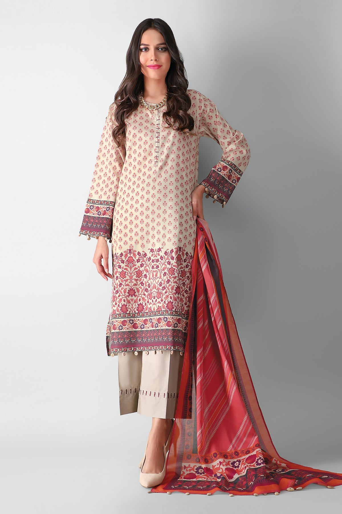 L210538 White Khaadi Autumn Collection 2021