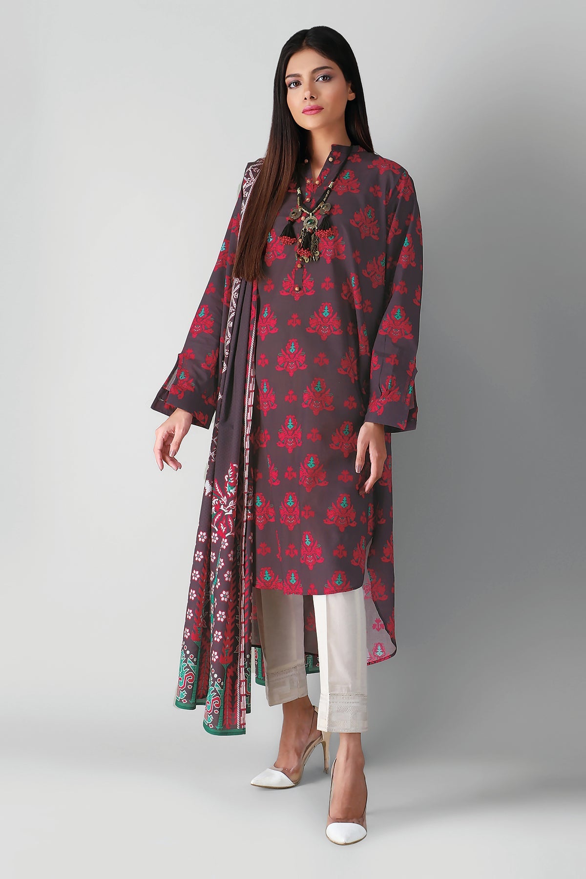 L21329 Brown Khaadi Autumn Collection 2021