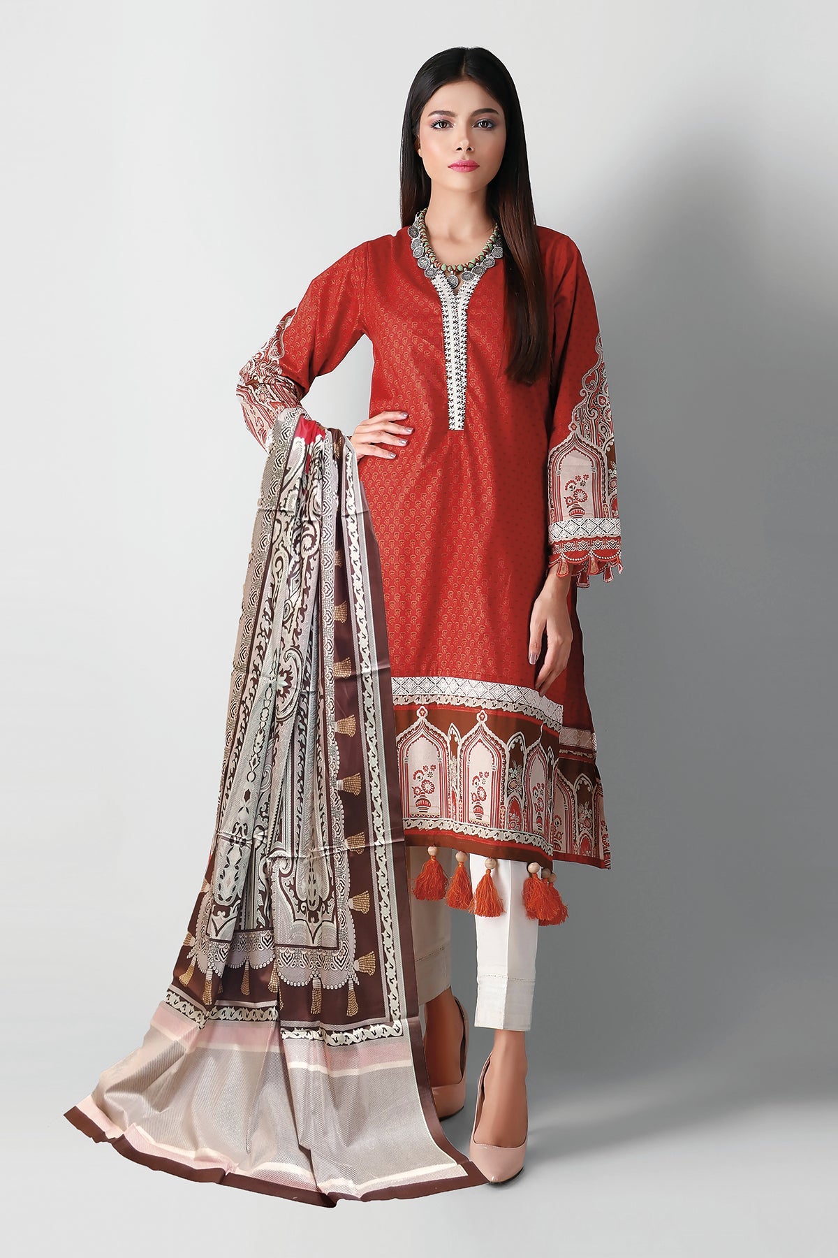 L21338 Red Khaadi Autumn Collection 2021