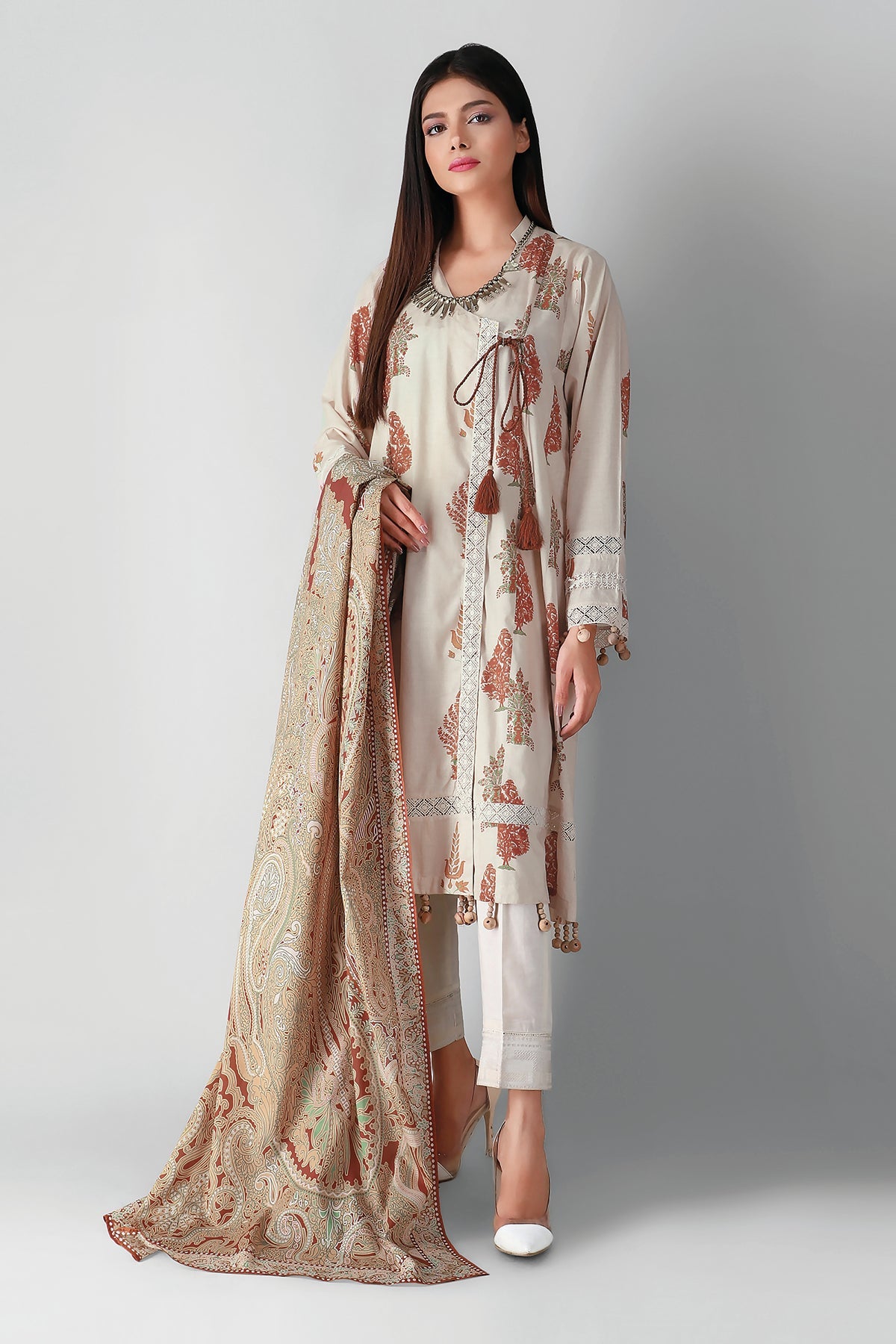 L21339 Off-white Khaadi Autumn Collection 2021
