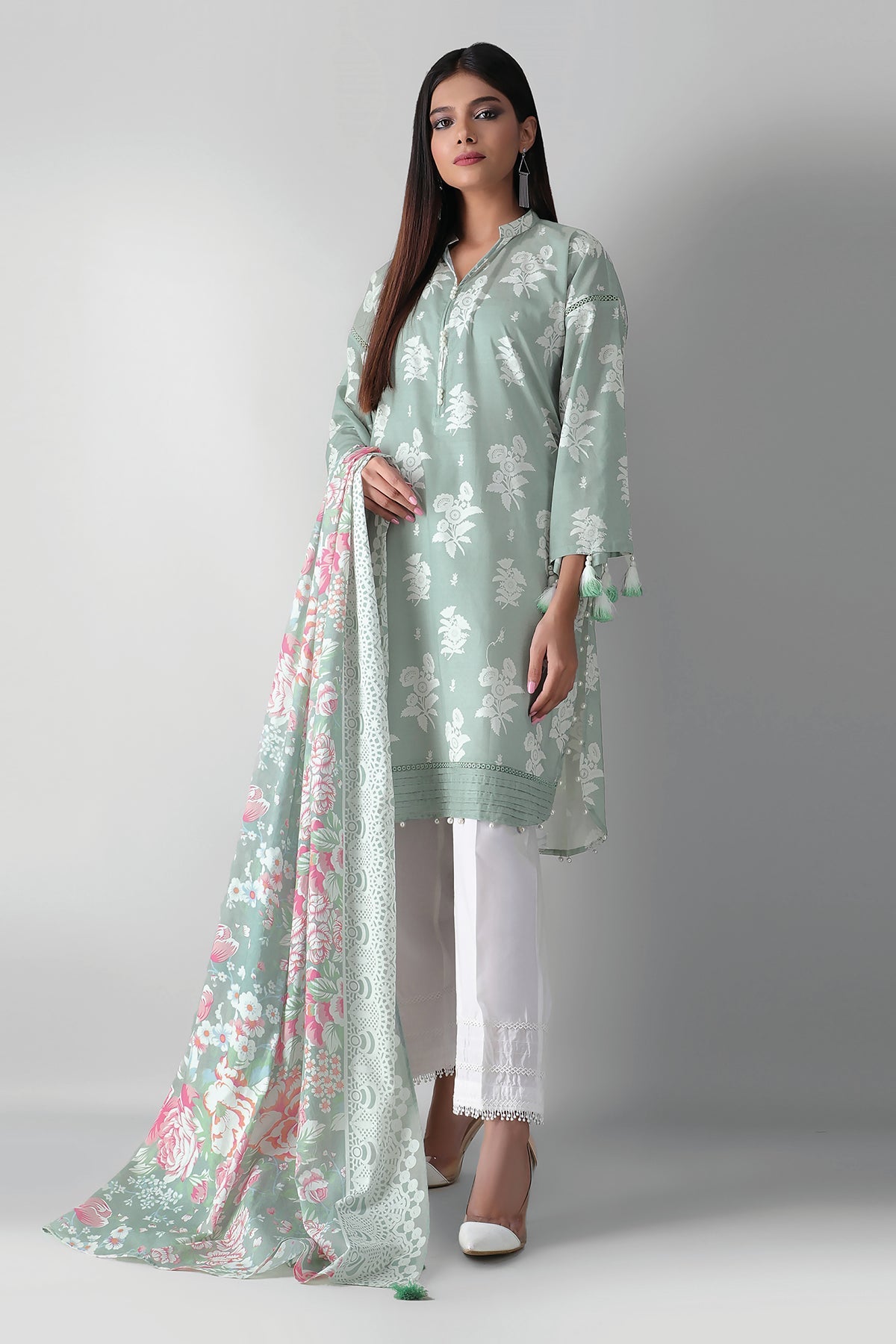 L21350 Green Khaadi Autumn Collection 2021