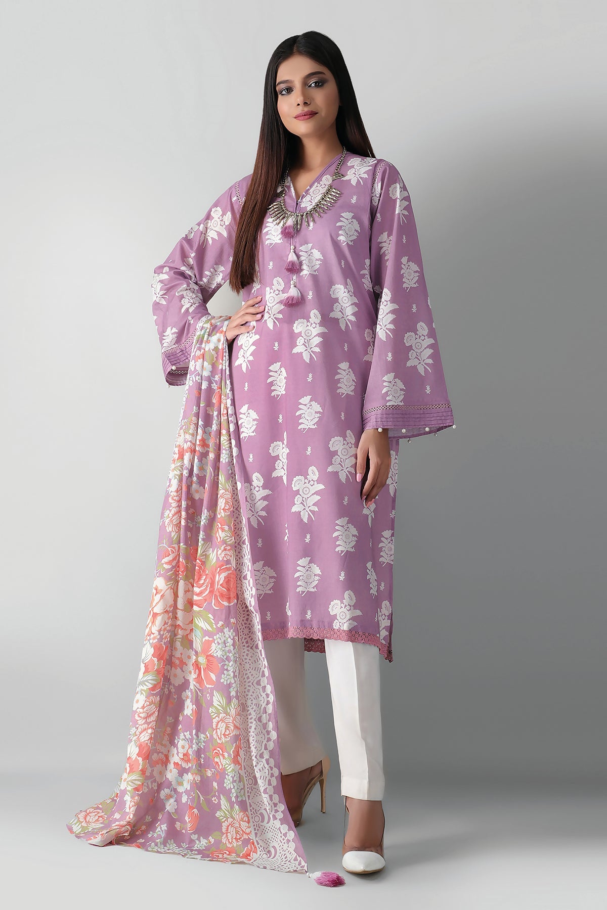 L21350 Purple Khaadi Autumn Collection 2021