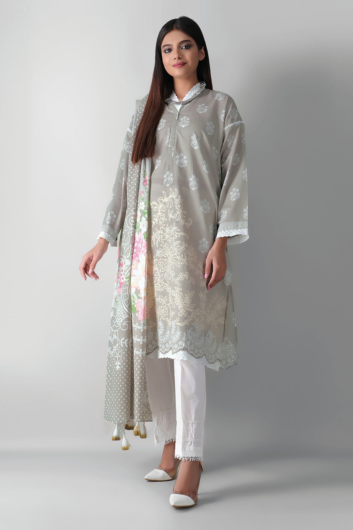 L21351 Grey Khaadi Autumn Collection 2021
