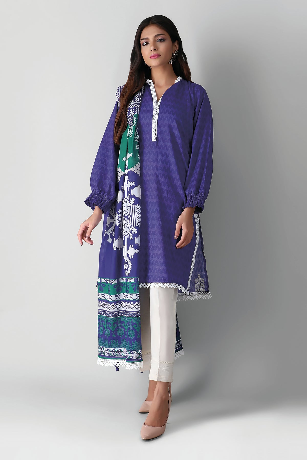 L21390 Blue Khaadi Autumn Collection 2021