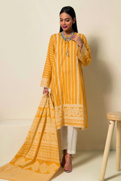 L22110 Yellow Khaadi Online Spring Summer 2022 Original Brand