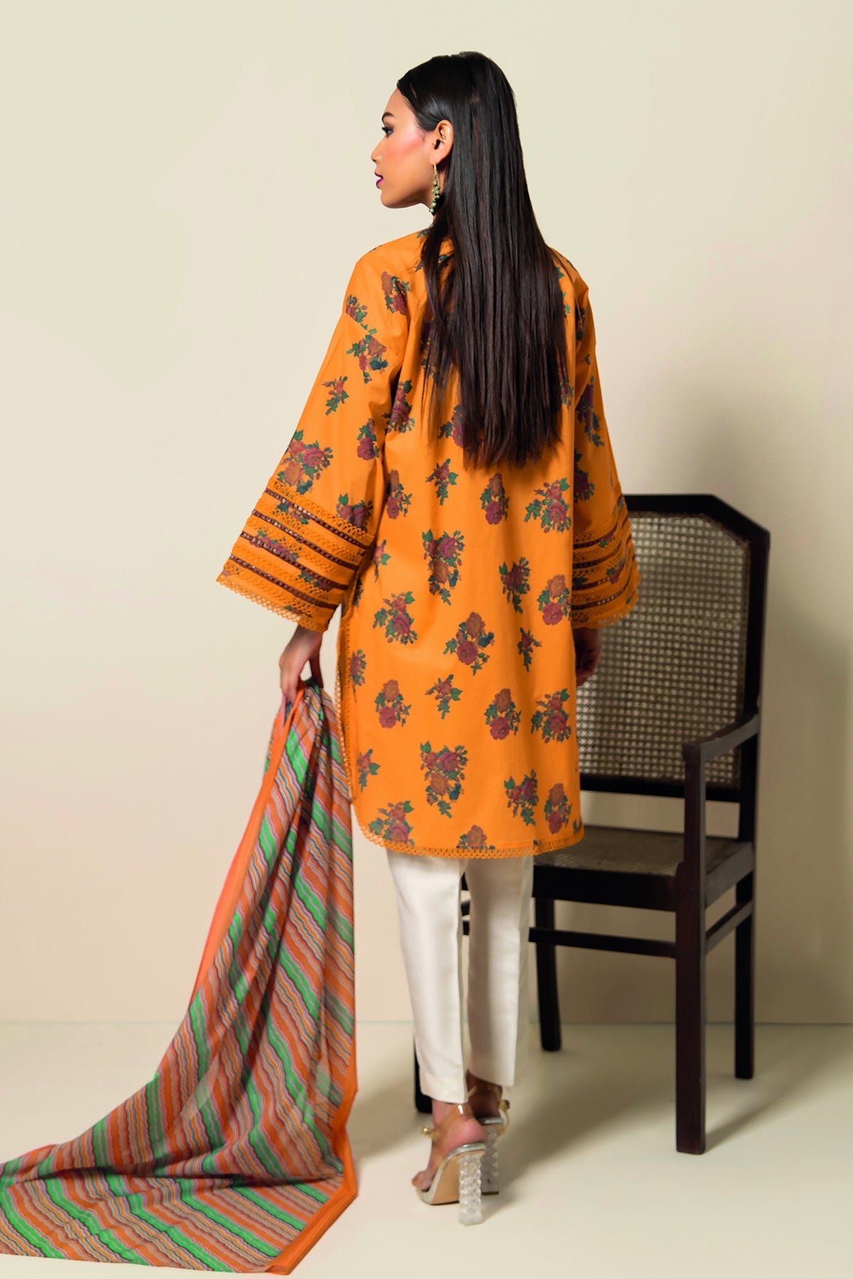 L22119 Yellow Khaadi Online Spring Summer 2022