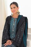 Zellbury Embroidered Shirt Shalwar Dupatta - Thunder Black B - Jacquard Suit Online Shopping