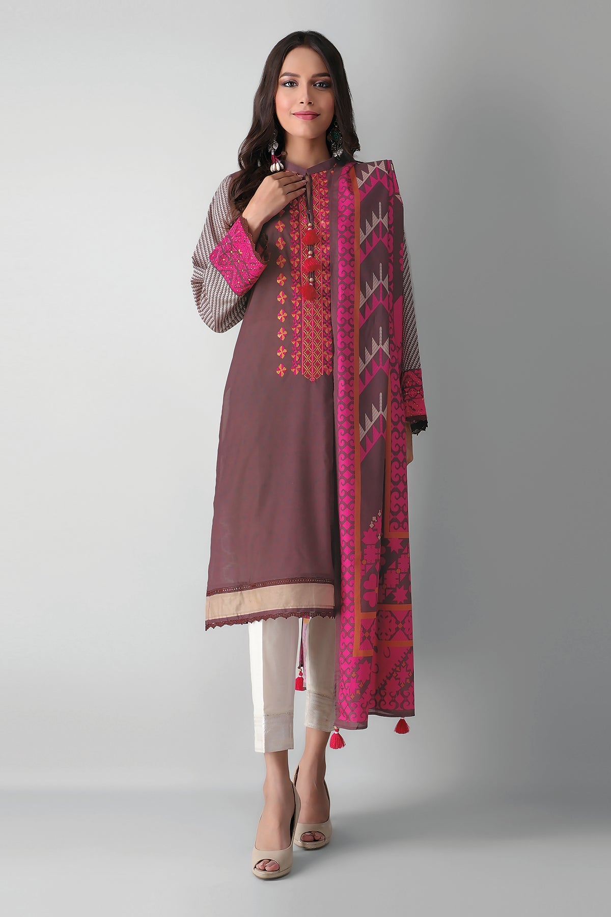 M21310 Brown Khaadi Autumn Collection 2021
