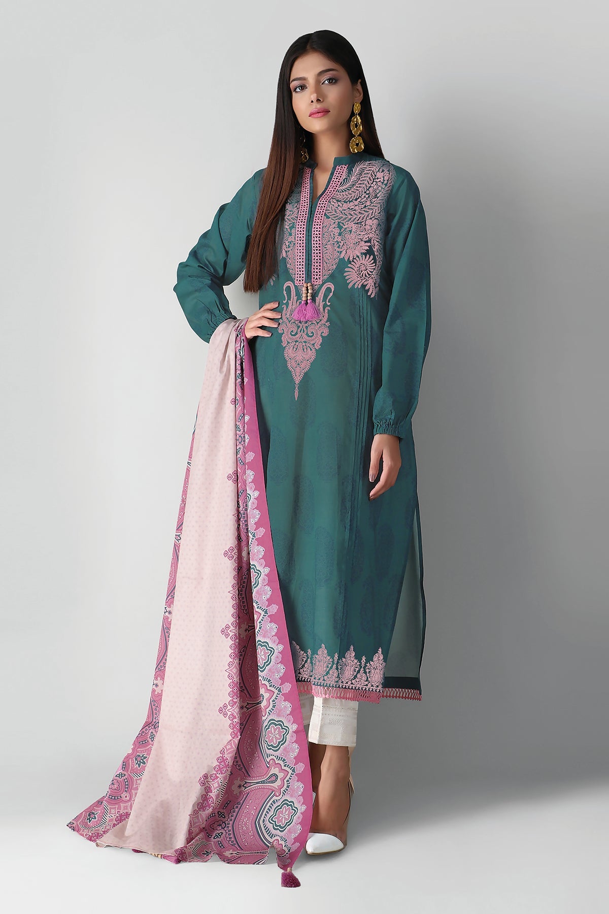 M21316 Green Khaadi Autumn Collection 2021