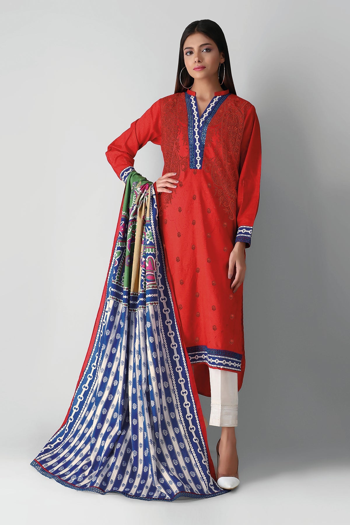 M21319 Red Khaadi Autumn Collection 2021