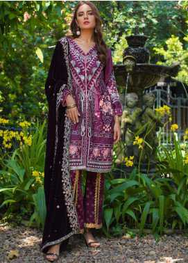 Mirha by ZS Textile Embroidered Charmeuse Winter Collection Design 7 2019