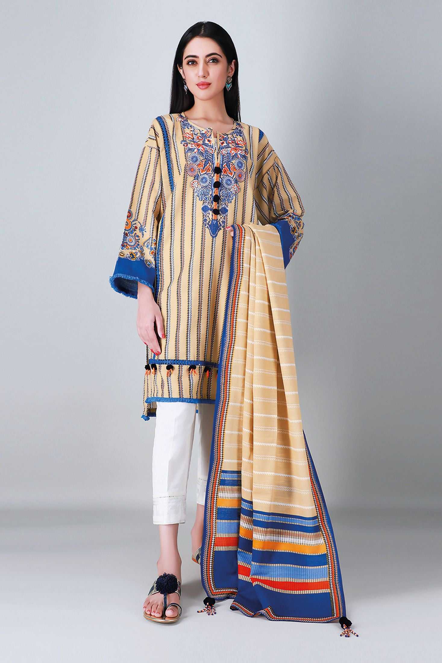 Khaadi Mlk20402 Beige Winter Collection 2020