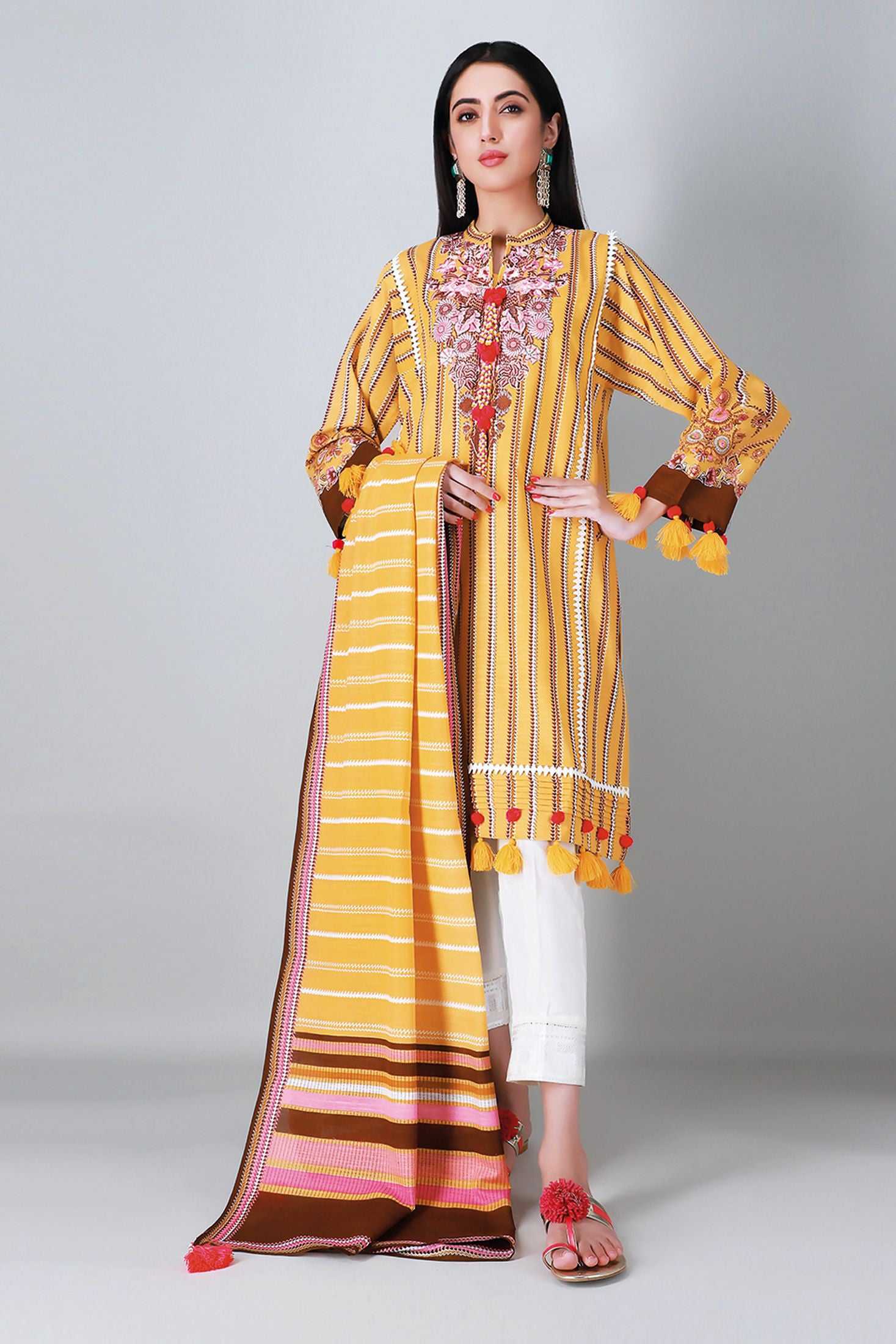 Khaadi Mlk20402 Yellow Winter Collection 2020