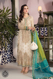 Maria B  MPC-21-107-Cream and Ferozi Chiffon Vol 1 2022 Online Shopping