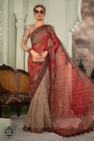 Maria B MPC-22-202-Coffee and Maroon Wedding Chiffon Collection 2022 Online Shopping