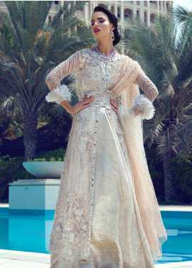 Mushq Embroidered Net Wedding Collection 02 Macadamia 2019