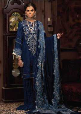 Mushq Embroidered Raw Silk Winter Collection 03 Twilight 2019