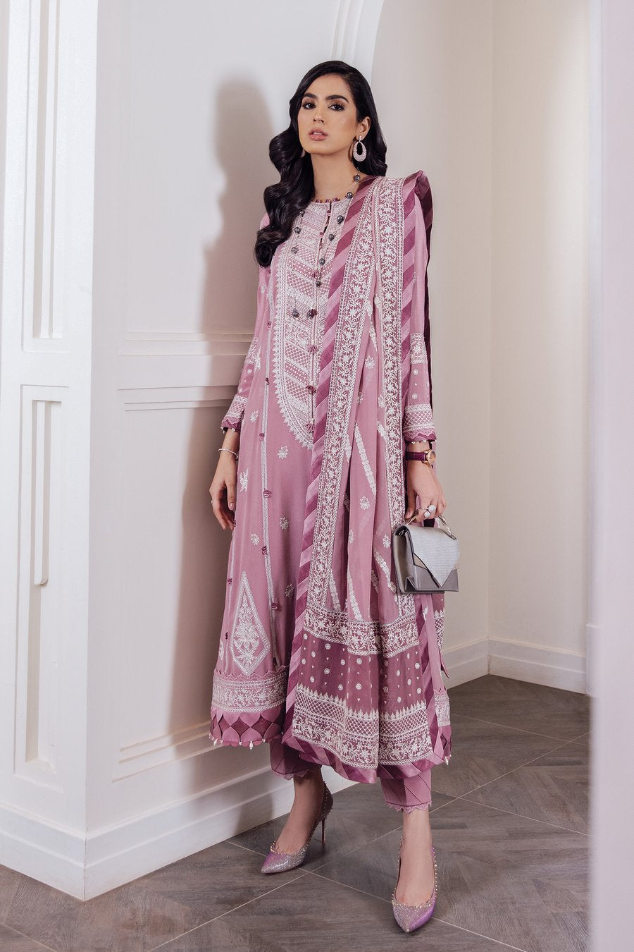 Rose Dust Ev-20505 Elan Pakistani Branded Original Suit