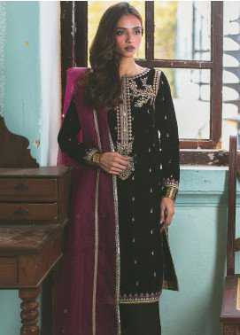 Qalamkar Blue 9000 Micro Velvet Formal Collection 3 Piece Unstitched