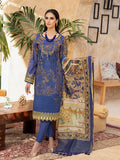 Blue Shine 3pc Lawn Embroidered Front With Lawn Printed Back Sleeves With Monar Dupatta Dyed Cambric Trouser Rococo Wk 006672b Salitex Summer Collection 2021