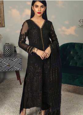 Rungrez Embroidered Chiffon Luxury Collection 4 Blackswan 2019