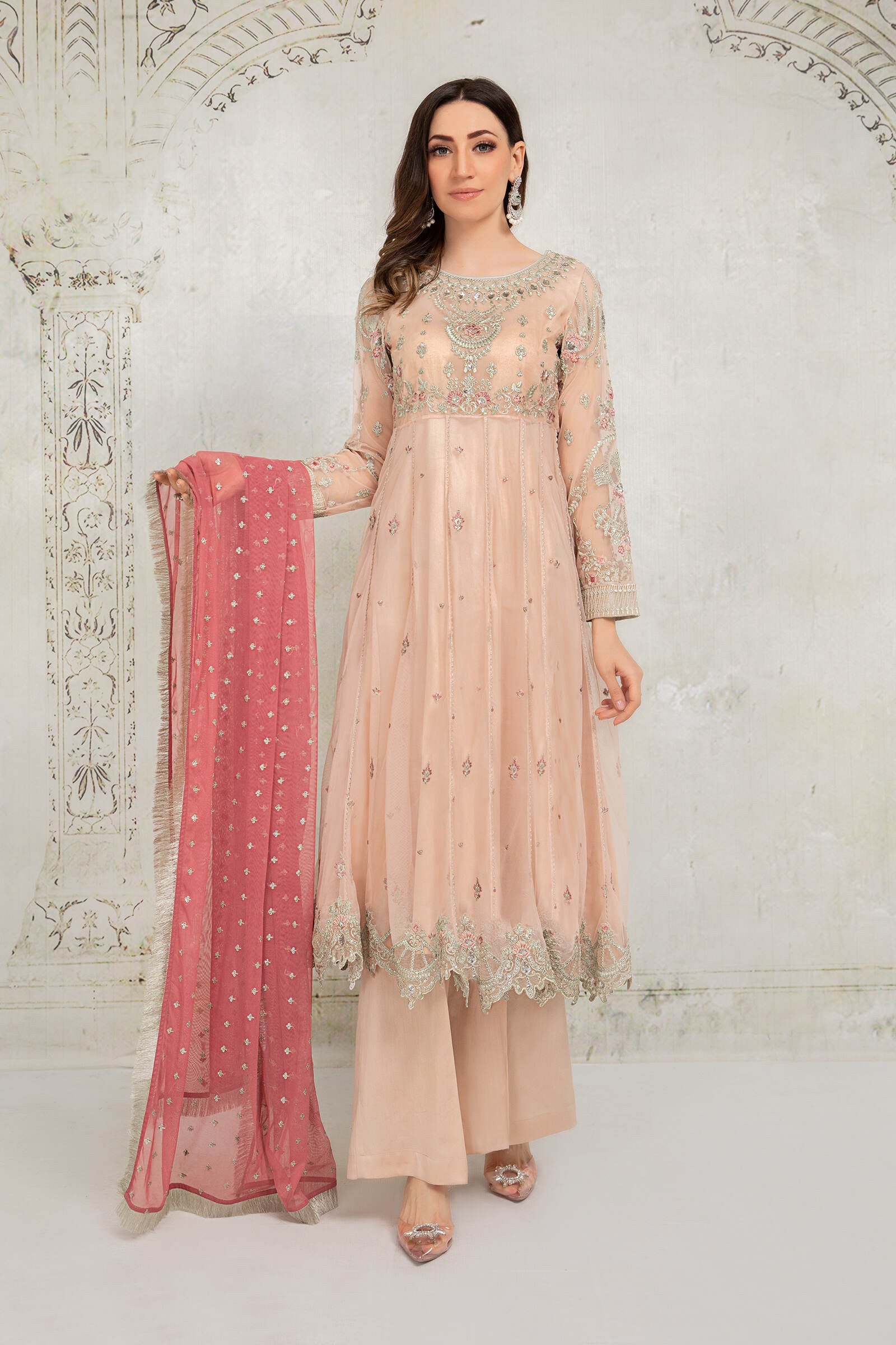 Peach SF-EA21-06 Maria B Evening Wear 2021