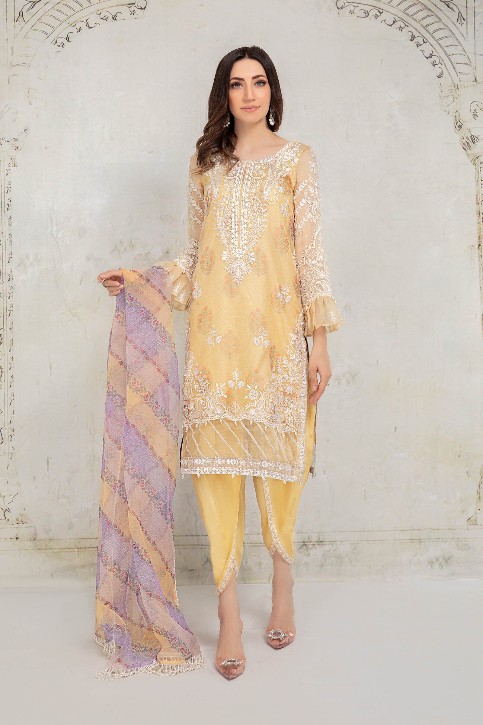 Lime Yellow SF-EA21-08 Maria B Evening Wear 2021