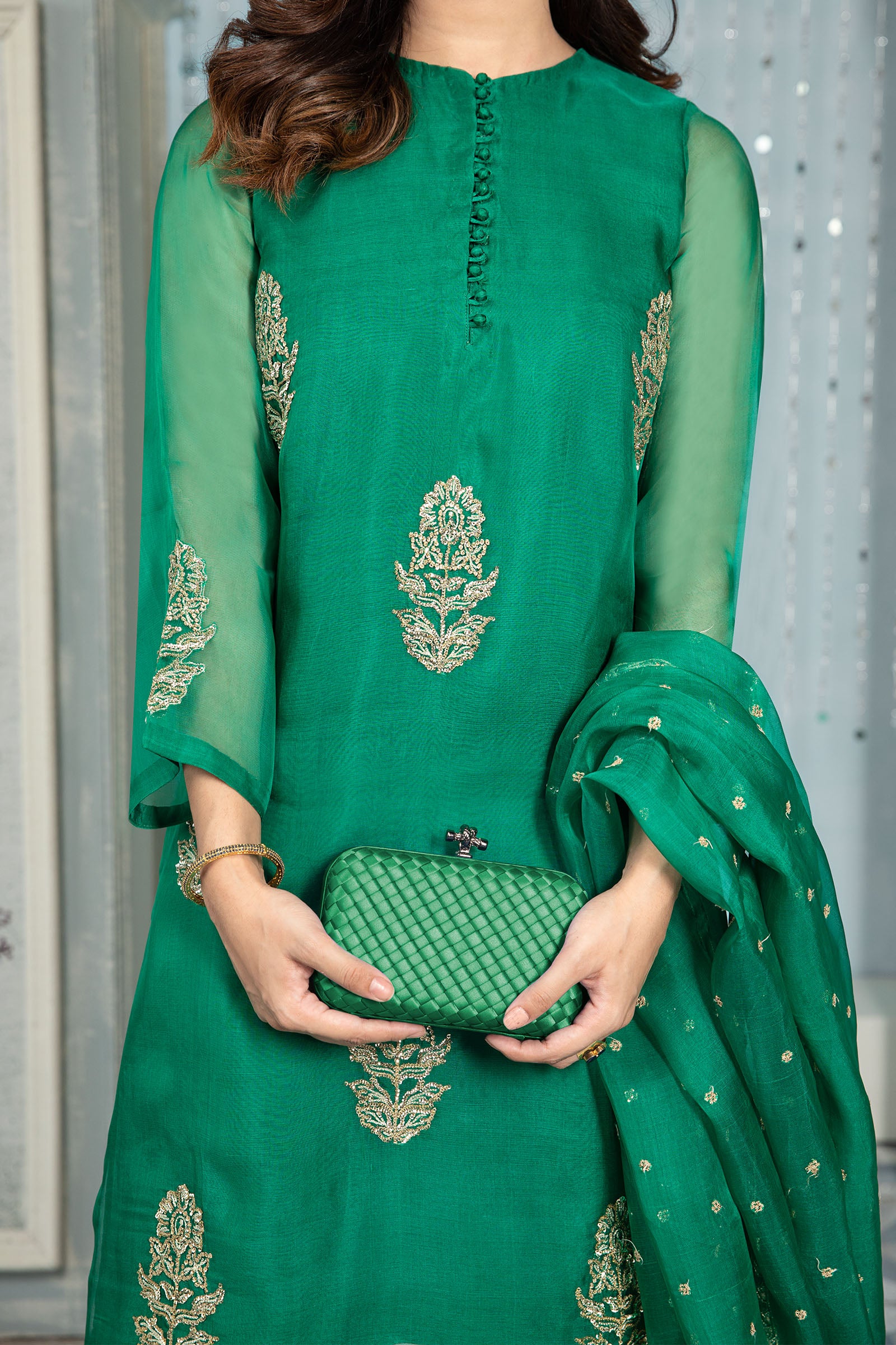 Maria B Green SF-EA22-06 Eid Formal Pret 2022 Online Shopping