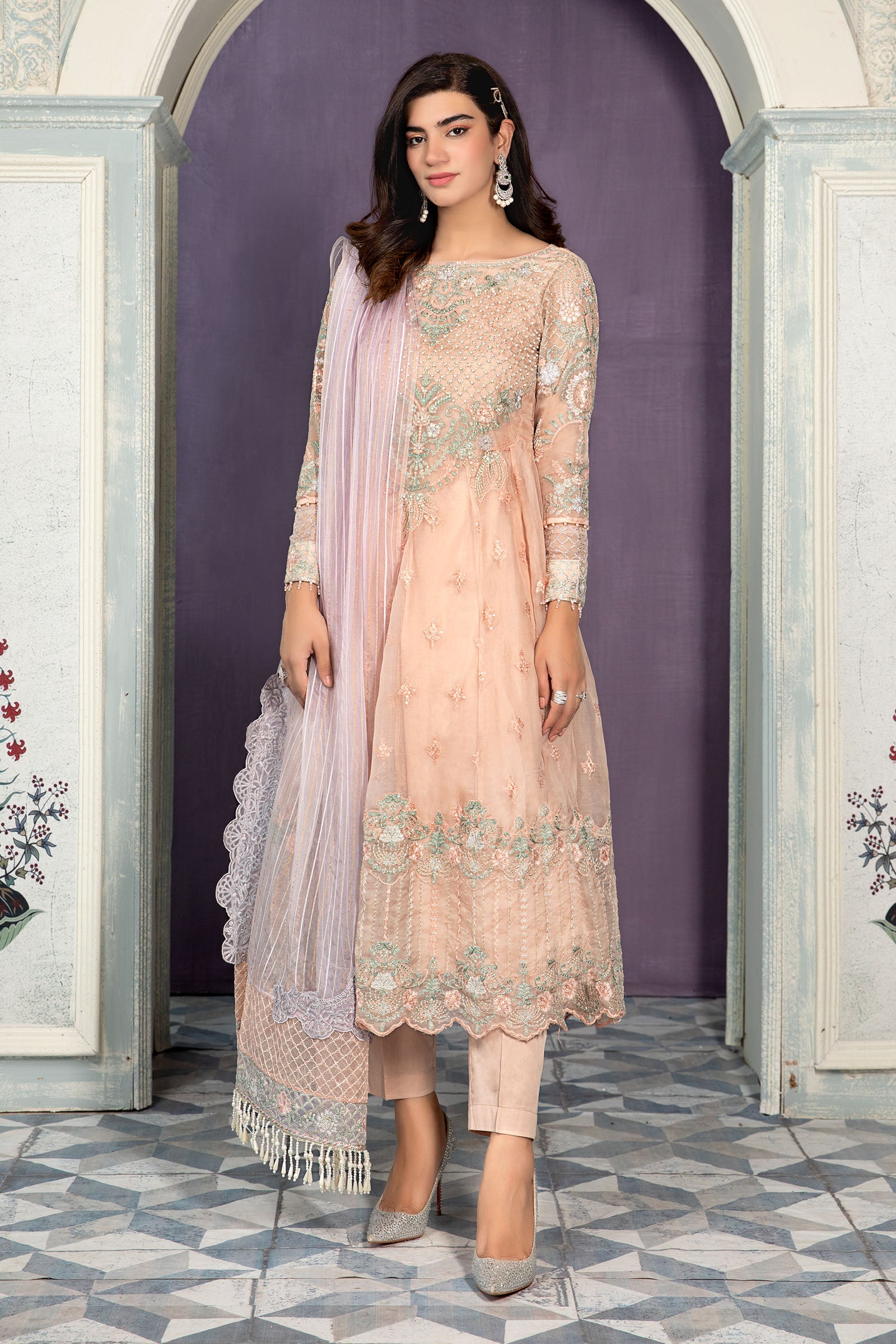 Maria B Peach SF-EA22-07 Eid Formal Pret 2022 Online Shopping