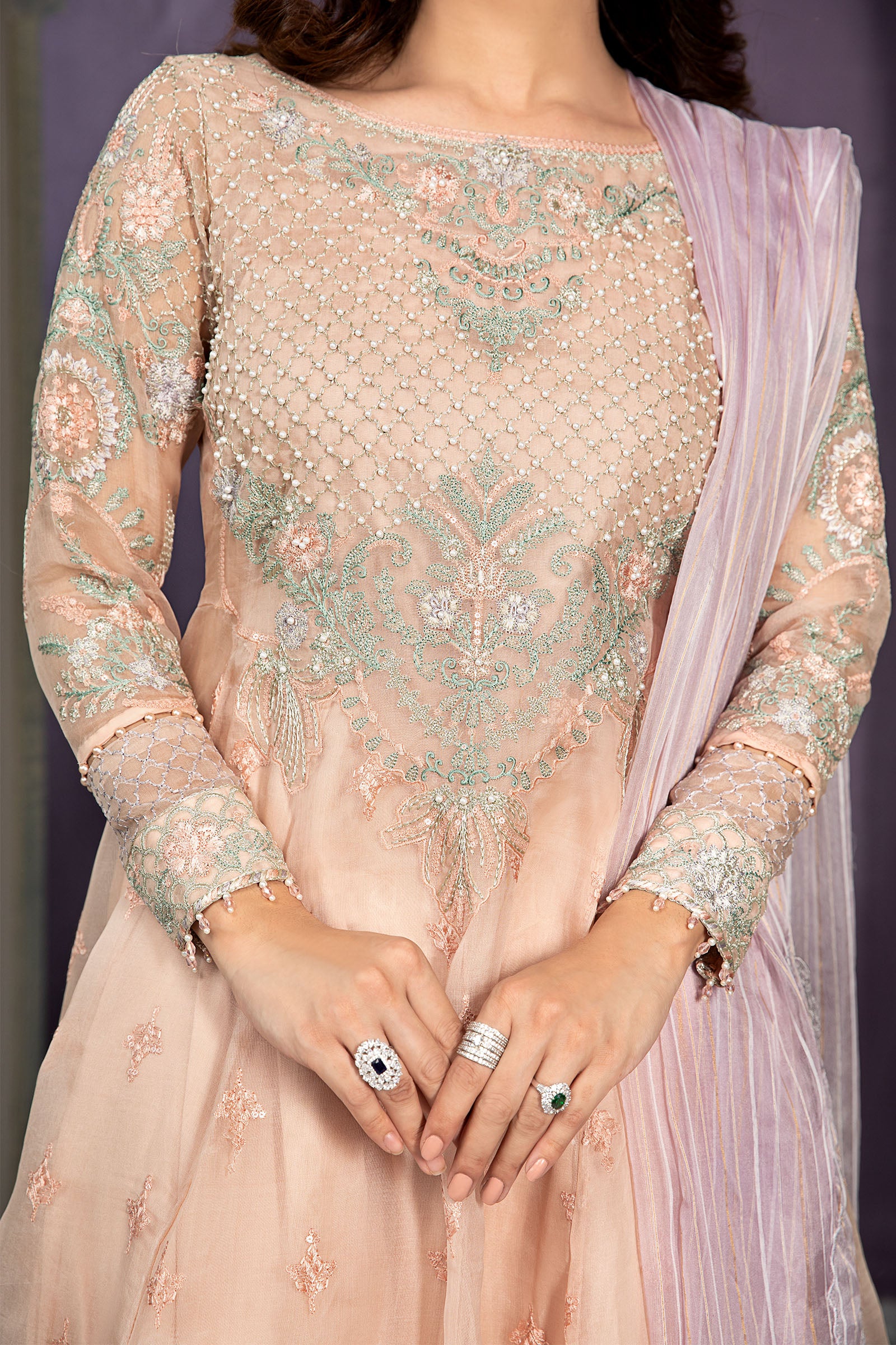 Maria B Peach SF-EA22-07 Eid Formal Pret 2022 Online Shopping
