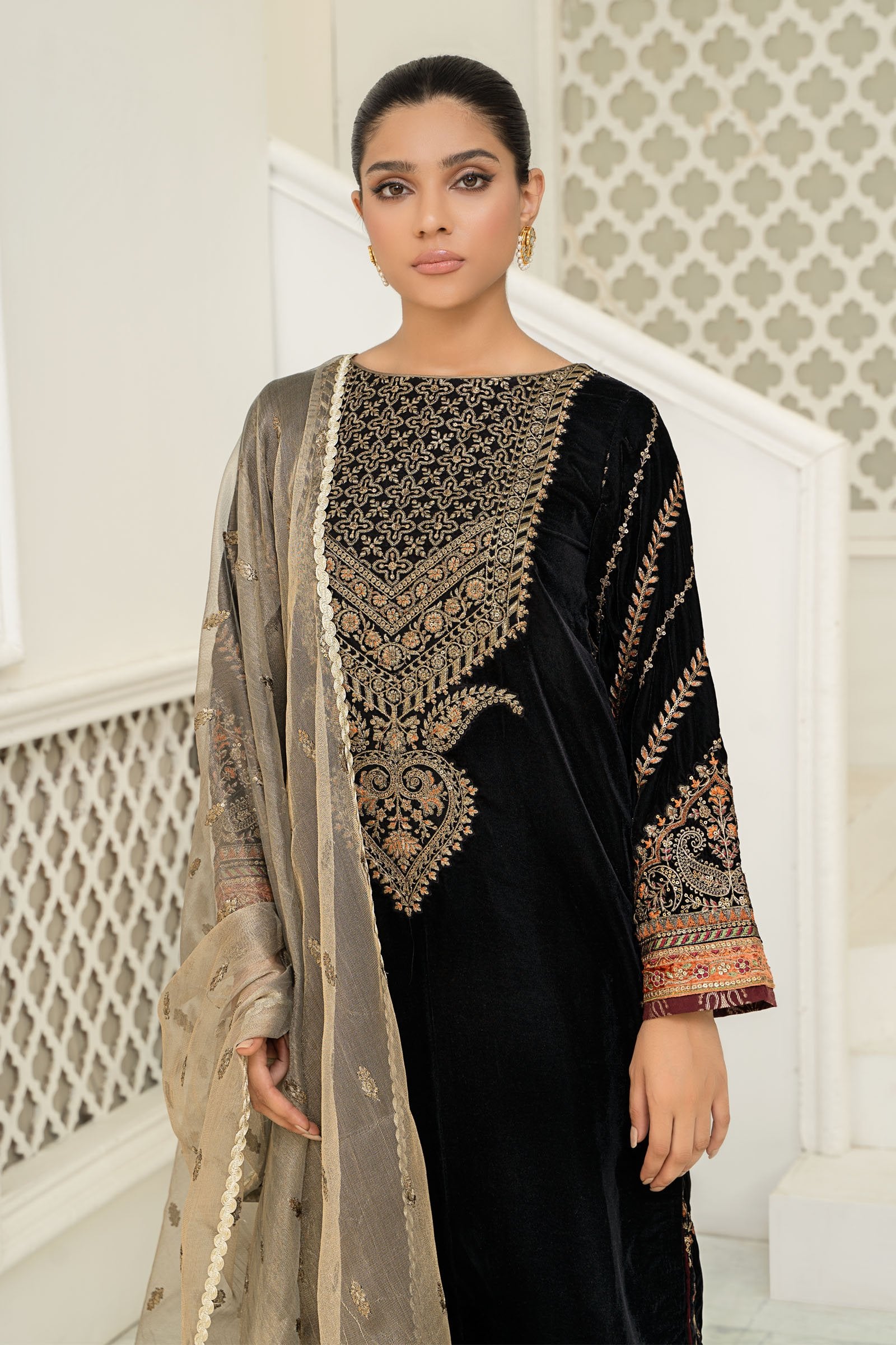 Maria B Suit Black SF-W22-07 Evening Wear Formal Wear 2022 Online Shopping