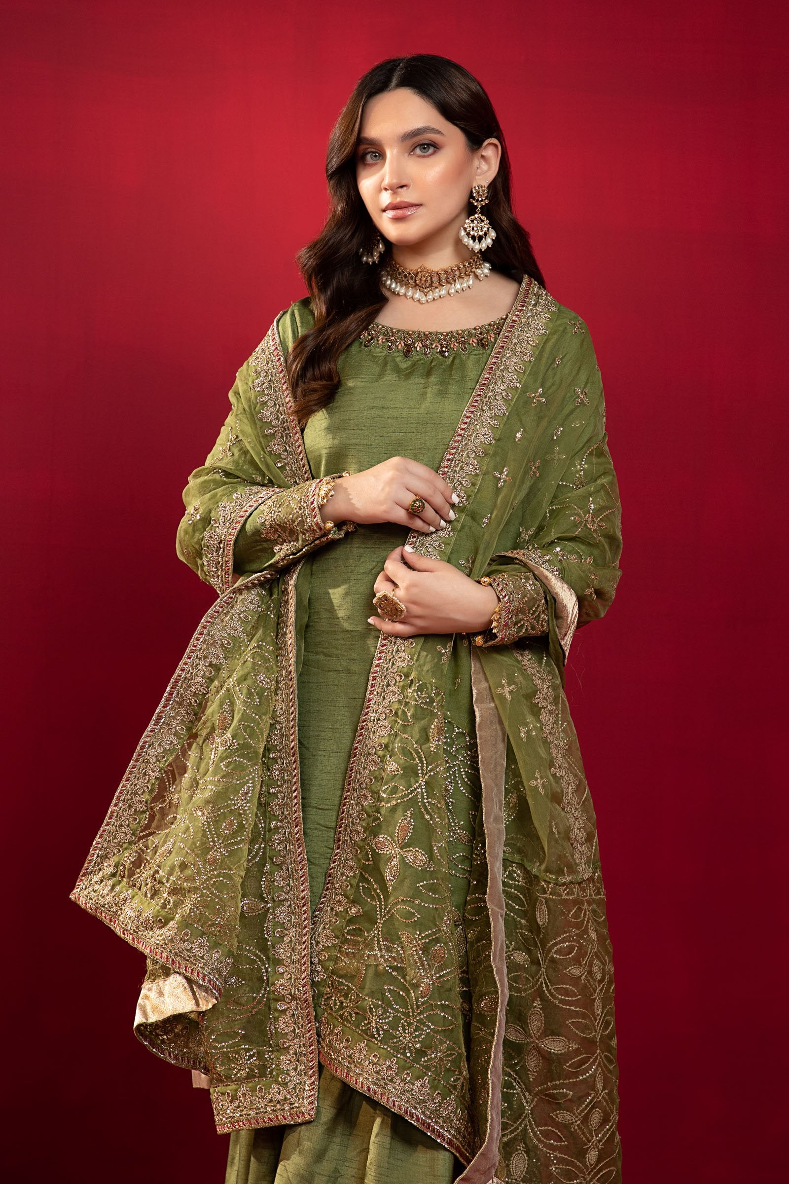 Maria B Suit Green SF-W22-16 Evening Wear Formal Wear 2022 Online Shopping