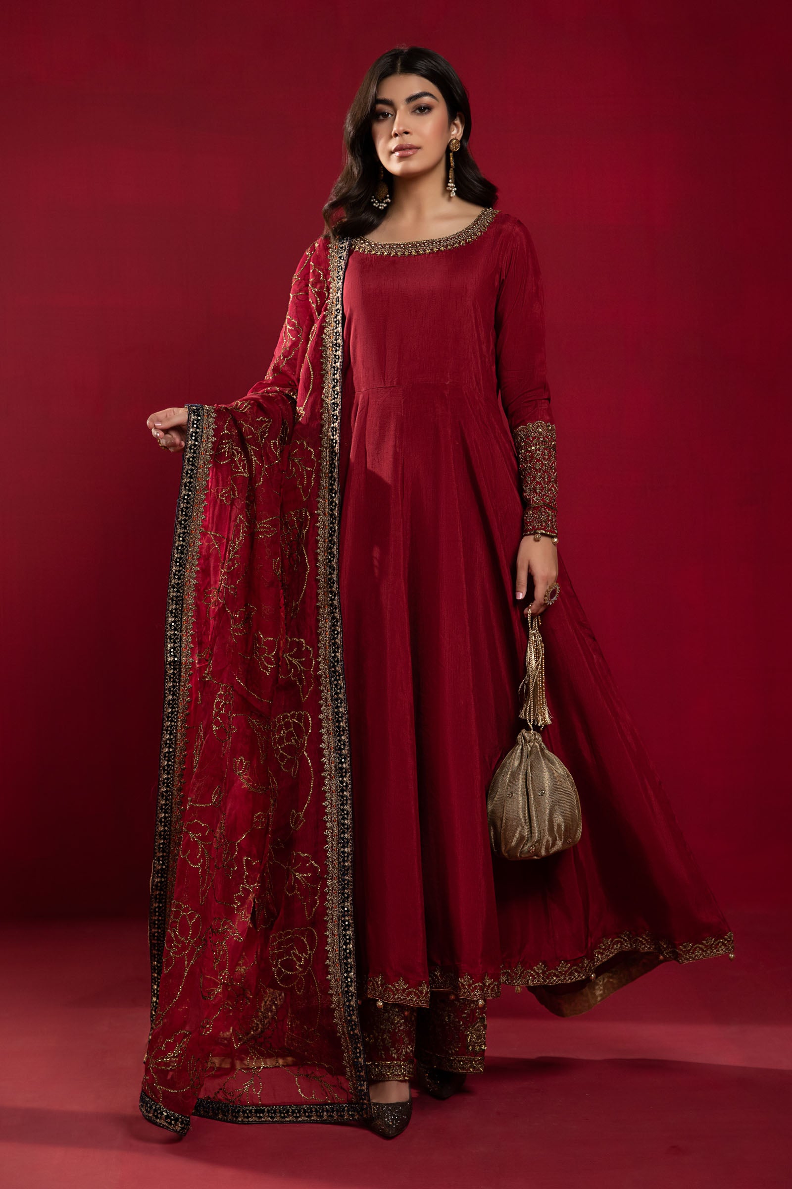Maria B Suit Red SF-W22-19 Evening Wear Formal Wear 2022 Online Shopping