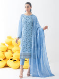 Sea Blue 3pc Embroidered Jacquard Shirt With Lawn Jacquard Dupatta Dyed Cambric Trouser Signature Series Wk 00765 Salitex Summer Collection 2021