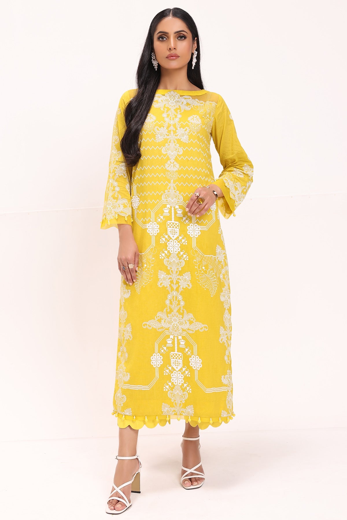 Alkaram Online Ss-47.1-22 Yellow Spring Summer 2022 - Pakistani Branded Clothes