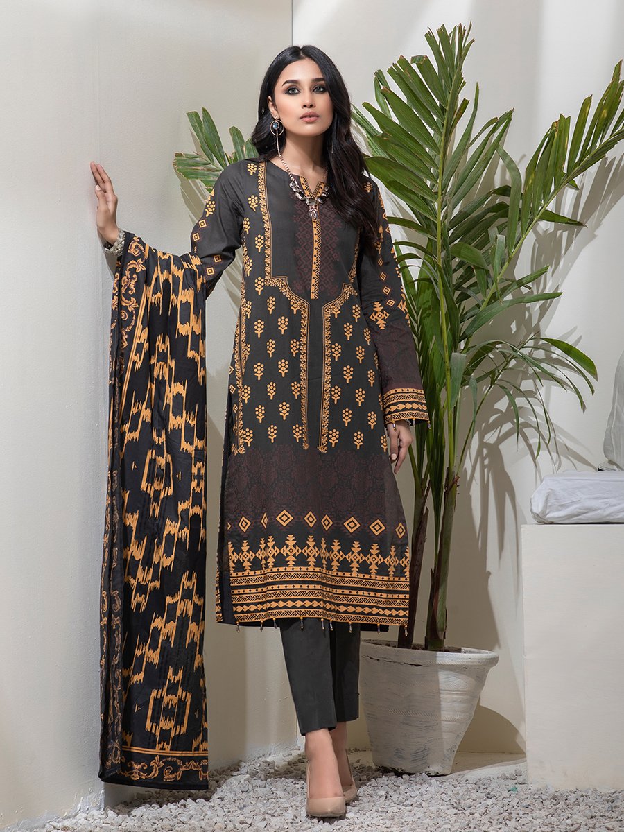 3pc Printed Lawn Shirt With Printed Lawn Dupatta Dyed Cambric Trouser Inaya Vol 2 Ip 00080b Salitex Summer Collection 2021