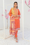 Zellbury Coral Orange Eid Lawn 2022 Online Shopping