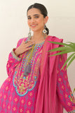 Zellbury Embroidered Shirt Shalwar Dupatta - Pink - Jacquard Suit-0289 Online Shopping