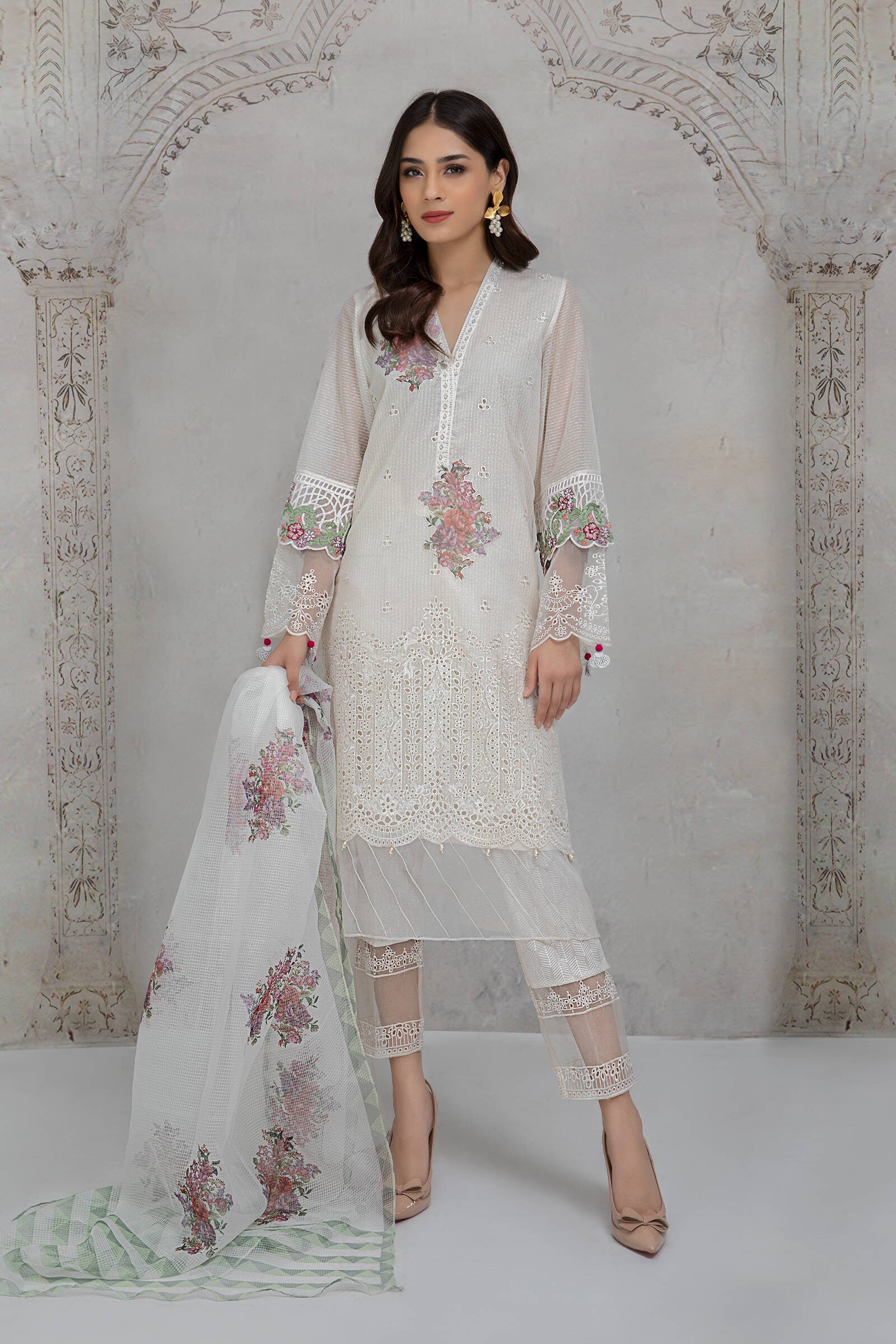 White DW-EA21-14 Maria B Casual Wear 2021