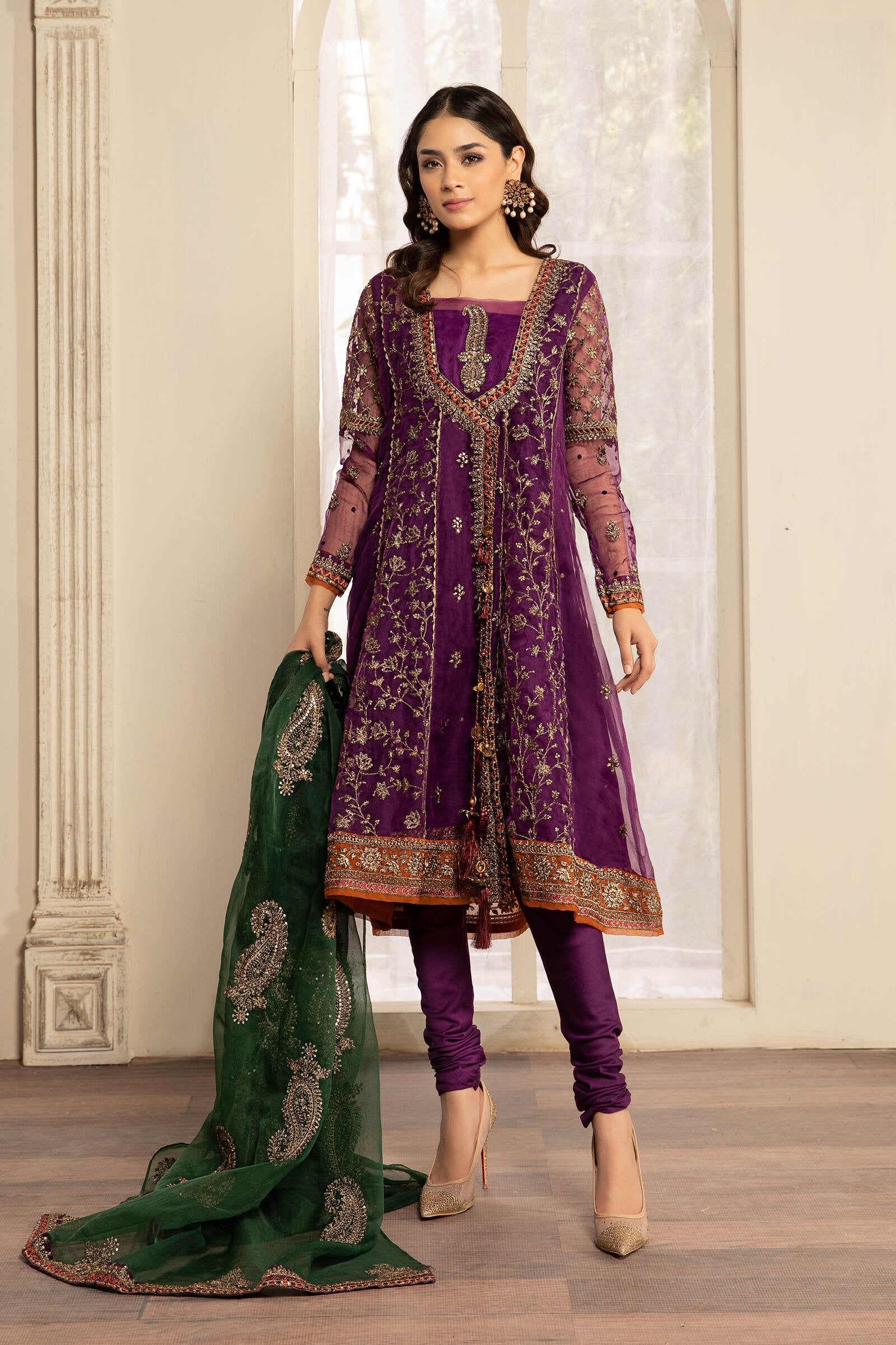 Purple SF-EF21-08 Maria B Evening Wear 2021