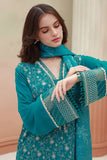 Zellbury Embroidered Shirt Shalwar Shawl - Green - Viscose Suit - 0855 Online Shopping
